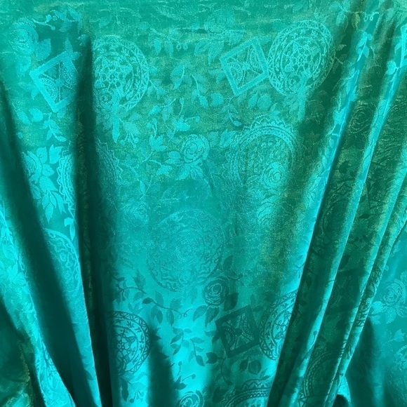 Vintage Victorias Secret Gold Label Paisley Green Satin Robe M/L - Picture 11 of 14